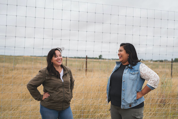 Tara Janzen and Honey Constant welcome buffalo to Wanuskewin Park near Saskatoon