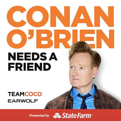 Conan O'Brien Needs a Friend is one of our favourite podcasts of 2020, showing a photo of sad Conan