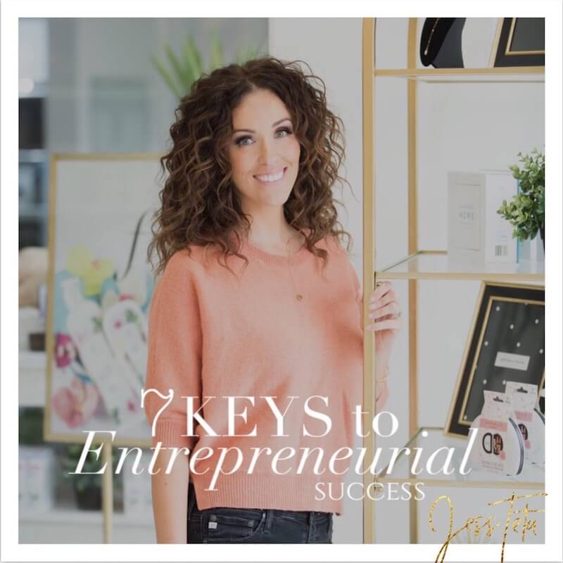 Jess Tetu standing and smiling encourages you to stay inspired as part of  her "7 keys to entrepreneurial sucess" 