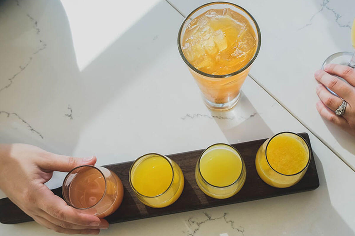A lineup of delicious drinks at OEB, part of the Saskatoon January City Guide