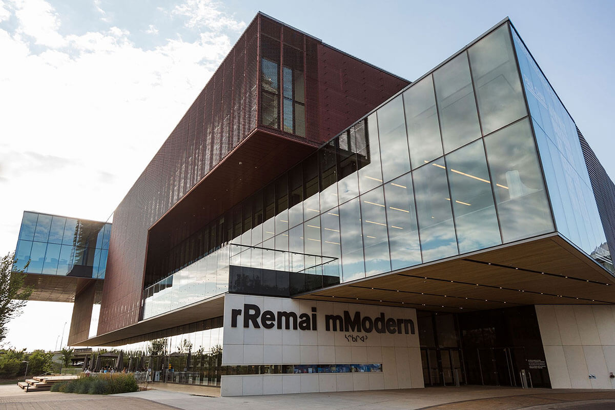 The outside of the Remai Modern in Saskatoon, an upscale museum in Saskatoon, Saskatchewan