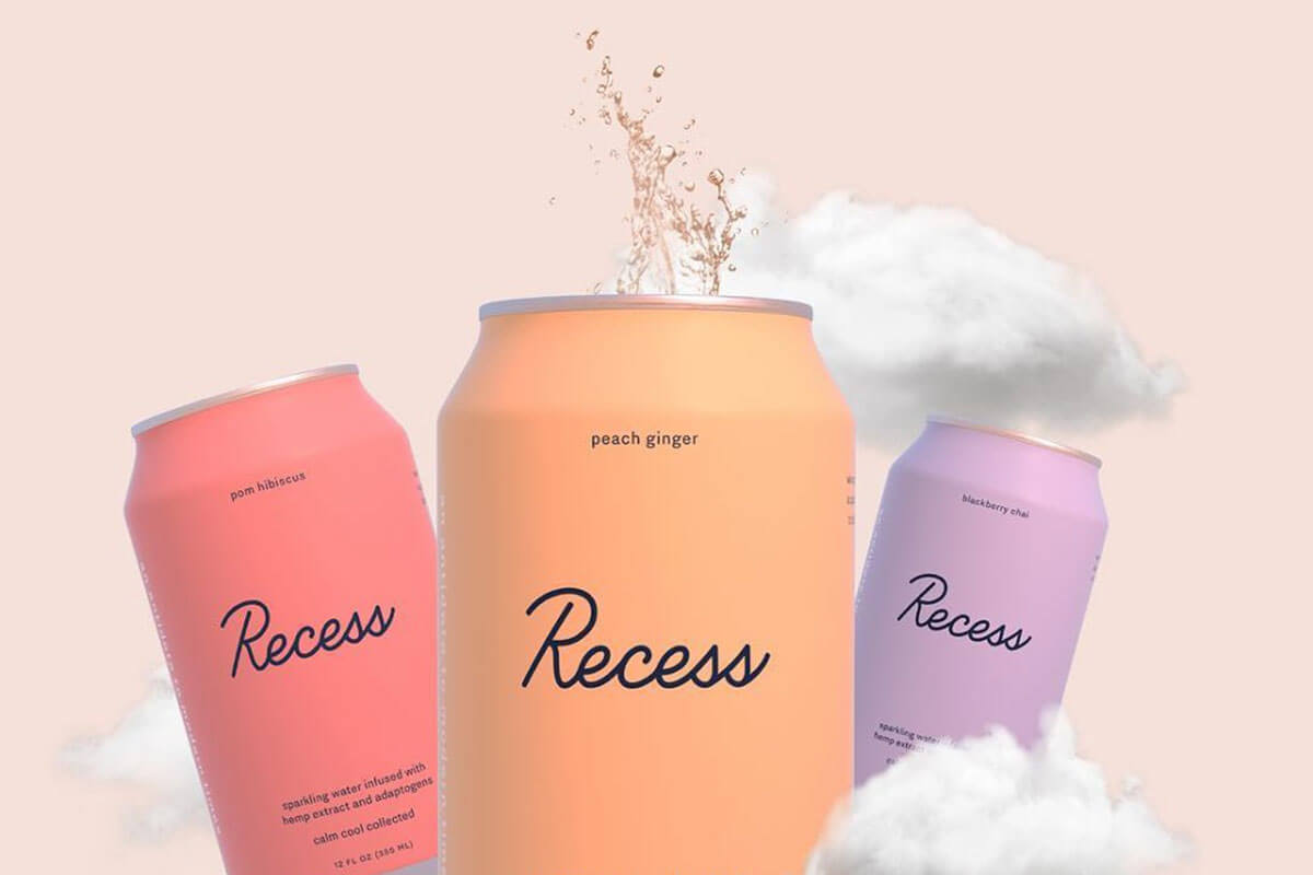 Three cans of Recess' all-natural canned drinks are past of Toast food trend forecasts 