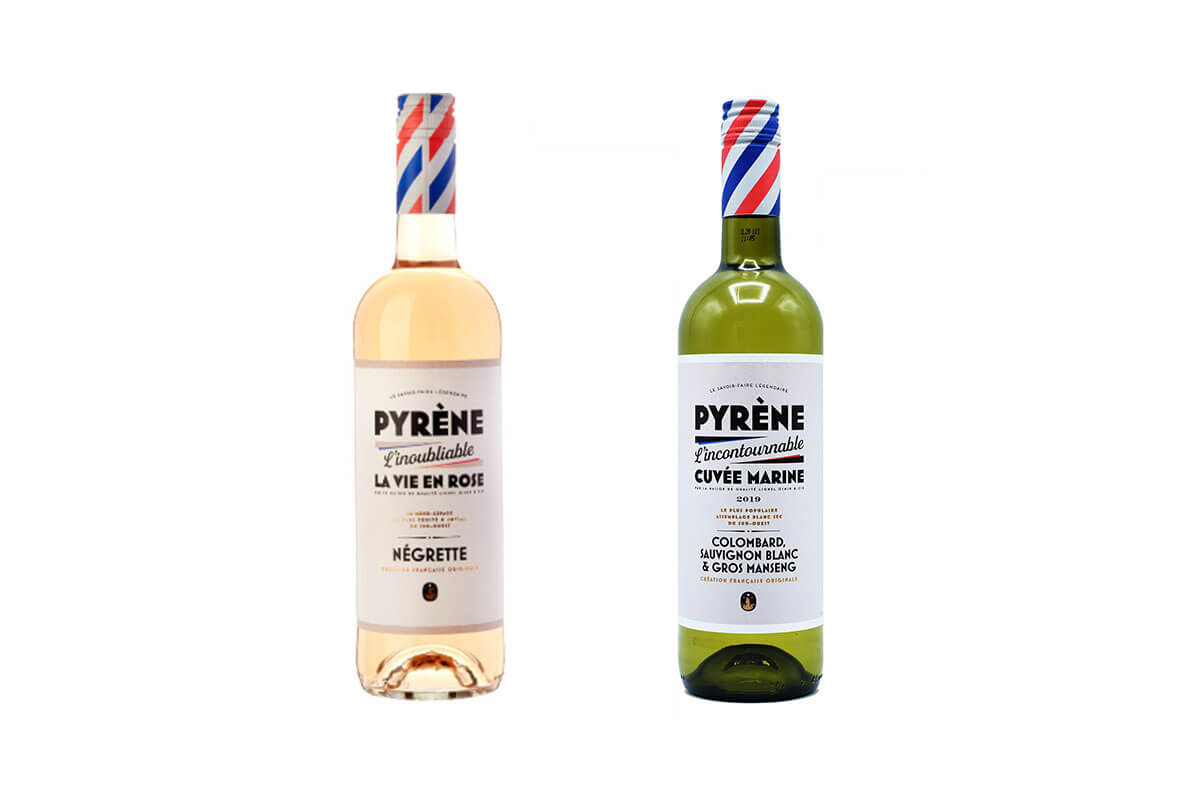 Some of the top 10 wines under $25, a bottle of Pyrène - La Vie en Rose 2019 - France and a bottle of Pyrène - Cuvée Marine White 2019 - France 