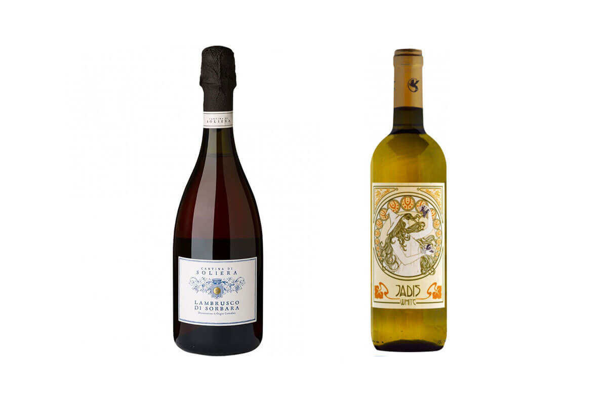 A bottle of Pyrène - Cuvée Marine White 2019 - France and a bottle of Jadis White (undeclared vintage) - Italy, two of the top 10 wines under $25
