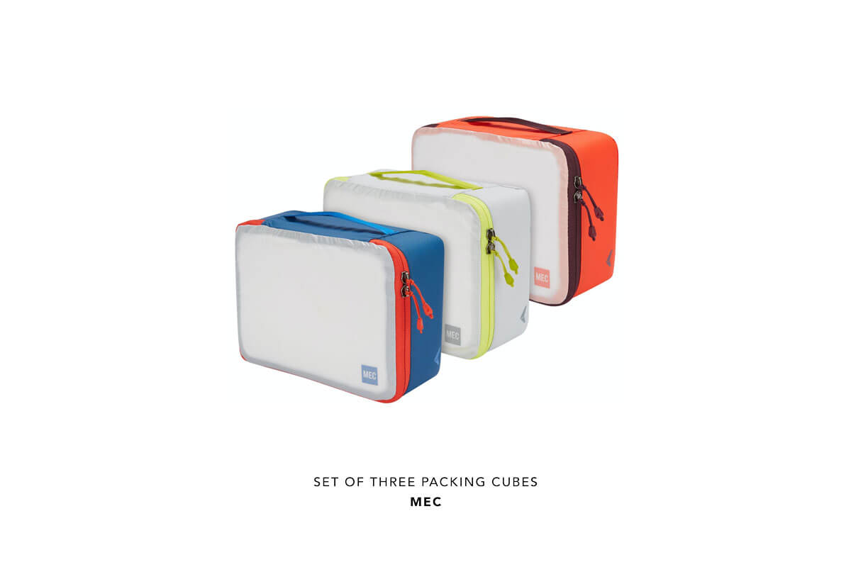 Set of 3 packing cubes by MEC, part of the ultimate nomad packing list 
