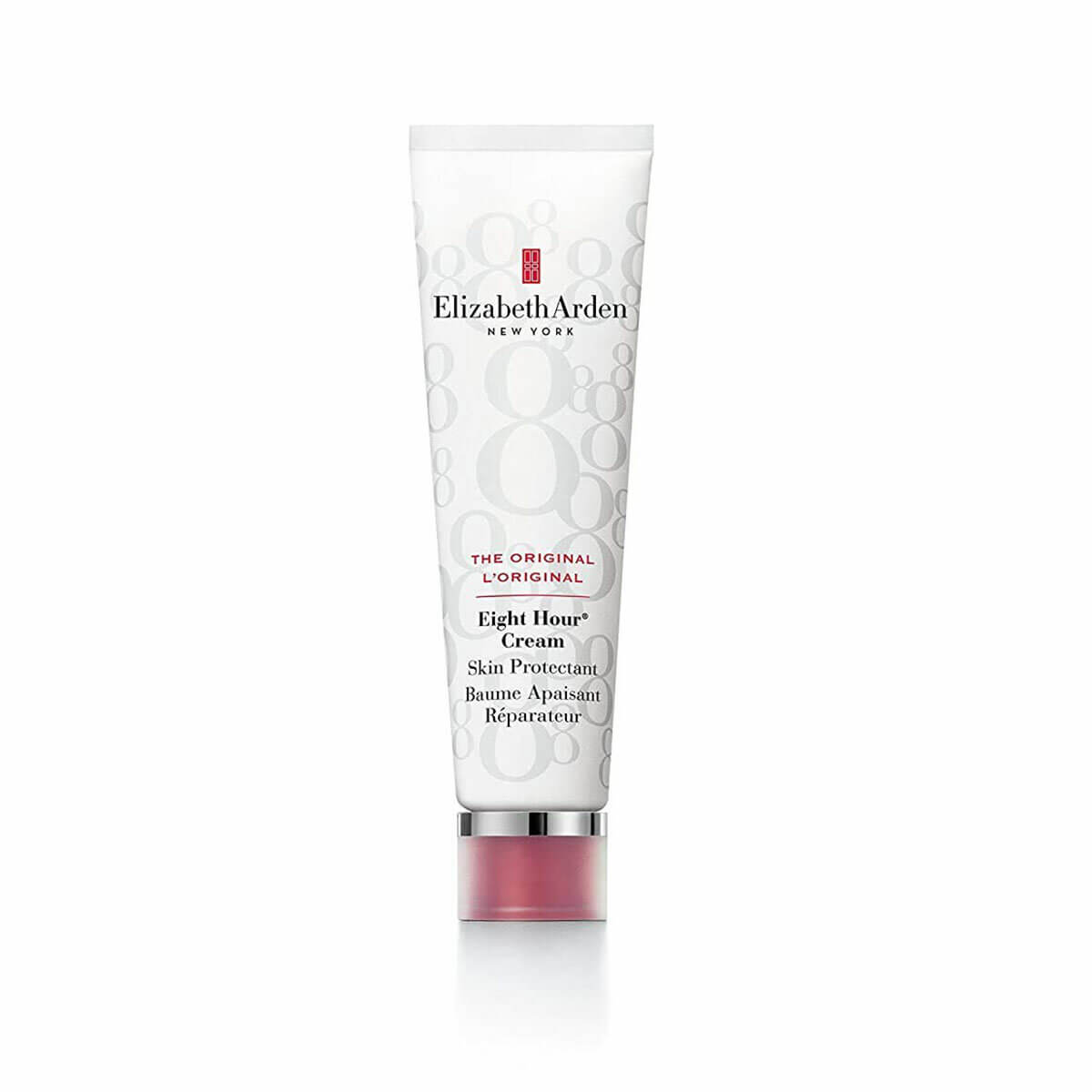 A white and red tube of one of Holly Decker's favourite hydrating skin products, Elizabeth Arden Eight Hour Cream