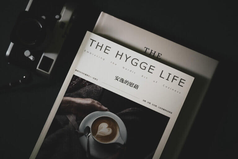 Black and white bookcover of The Hygge Life