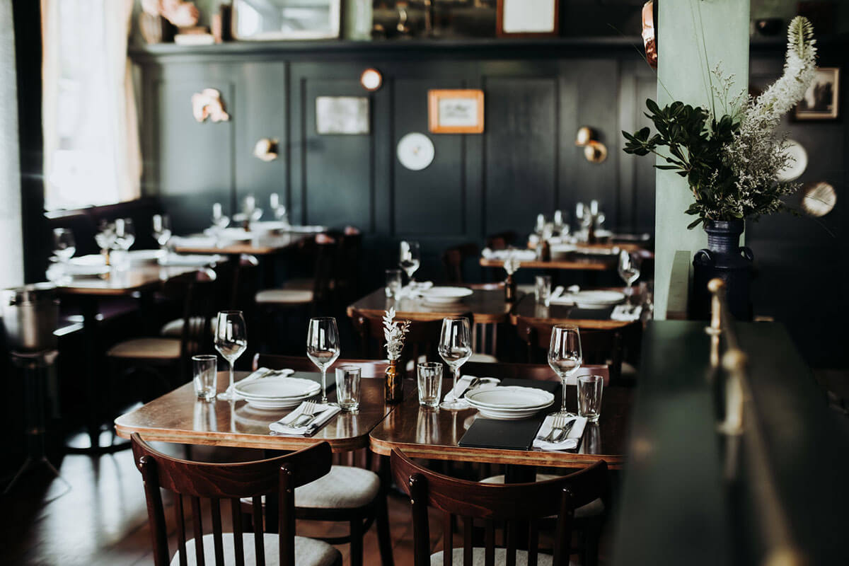 The dining room at St. Lawrence, one place for fine dining in Gastown, Vancouver