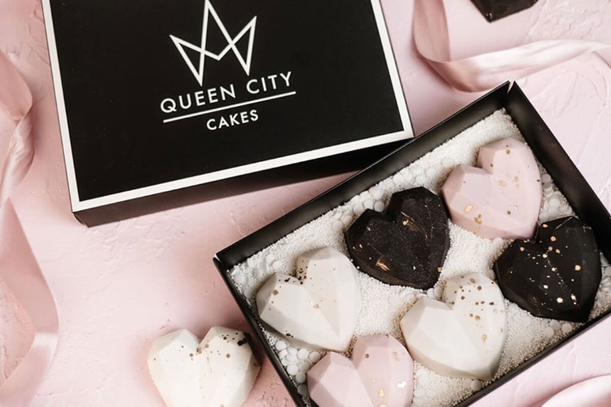 A box of pink and brown heart-shaped cookies in a box, a suggestion in the Regina February City Guide