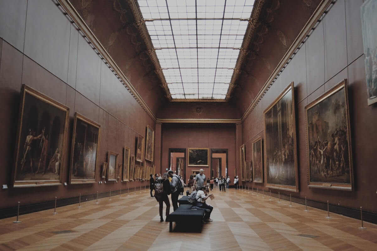 Tourists visiting an historic museum