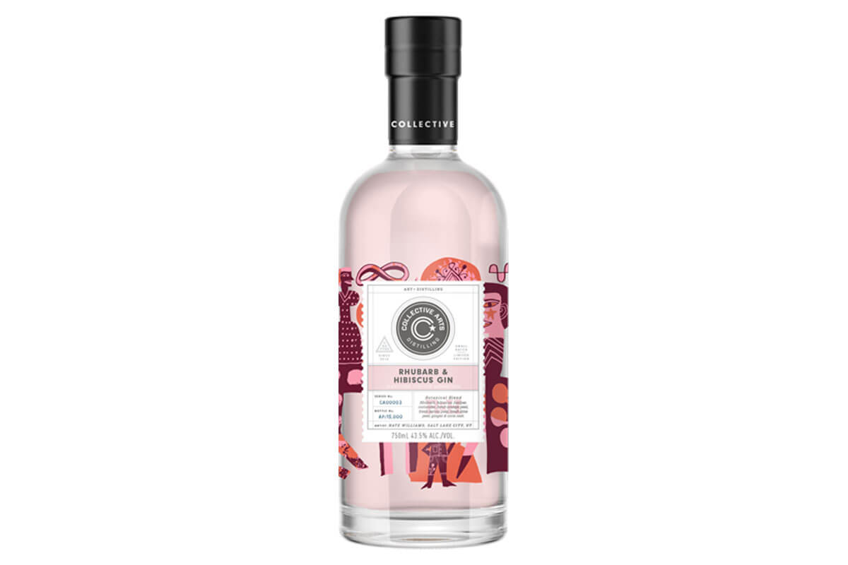 A bottle of Rhubard & Hibiscus, one of four Toronto craft gins