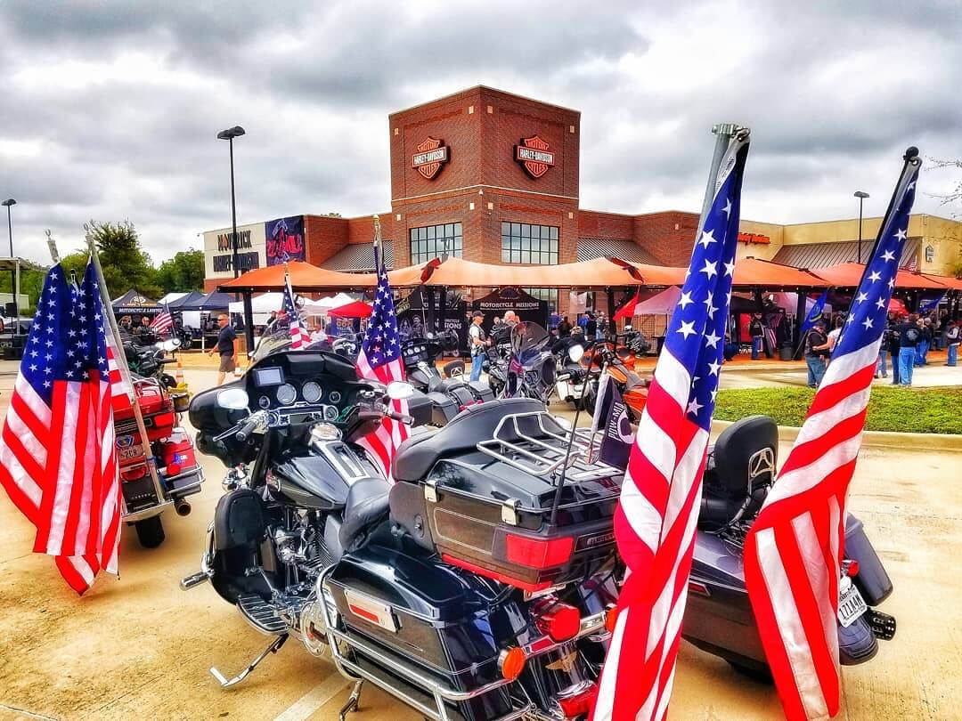 motocycles parked at annual 22kill ride 2021