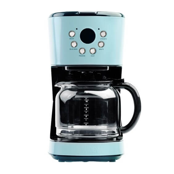 A teal & black drip coffee machine, the perfect coffee maker