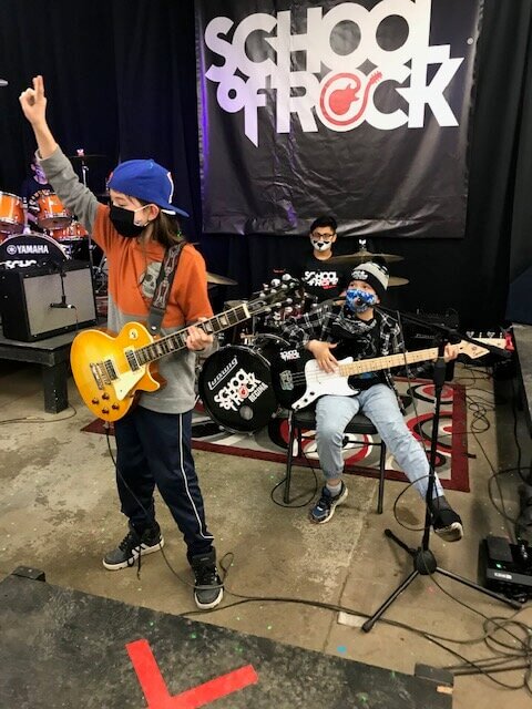 music students rocking in a band at Regina's School of Rock