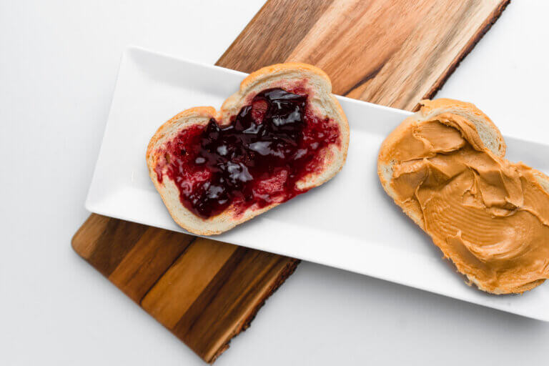 jam & toast on a wood board, free fodd from austin recycle love