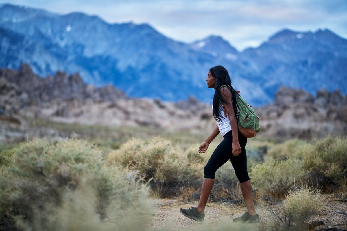 black woman on her next hot girl walk in the desert