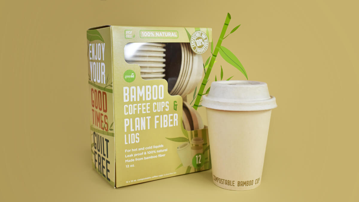 Greenlid compostable bamboo coffee cups