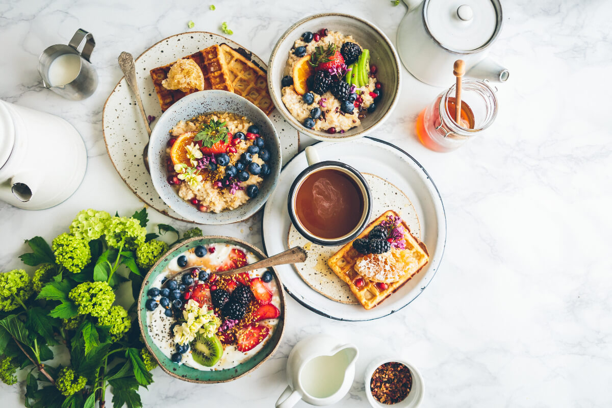 Healthy food, like this delicious-looking breakfast spread loaded with fresh fruit, is something to be thankful for.