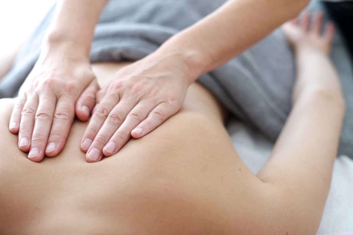 closeup of back massage
