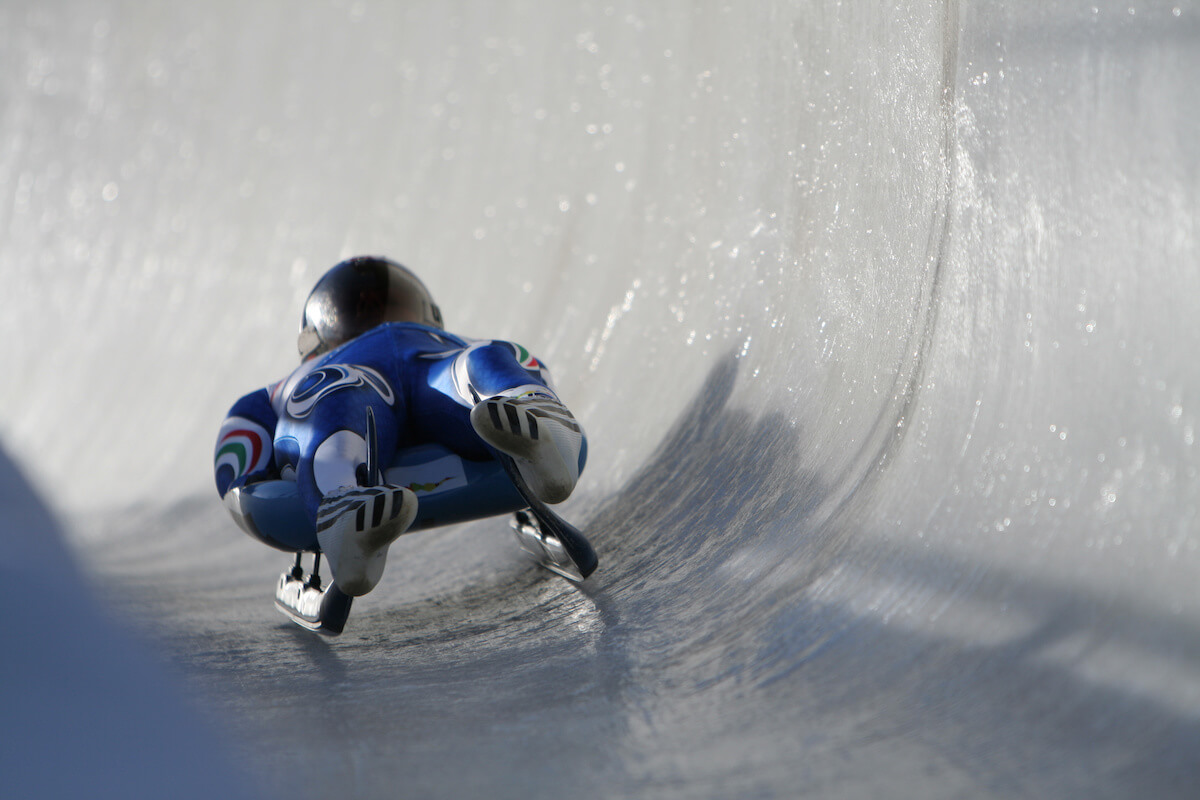 Person on a bobsleigh