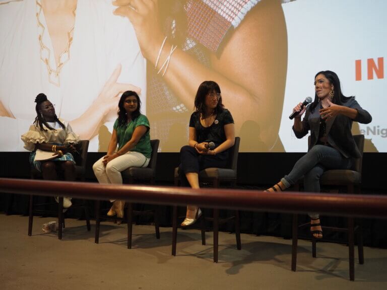 Media Girlfriends on a discussion panel.
