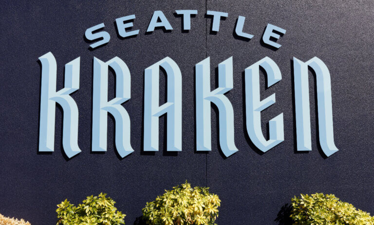 View of sign saying Seattle Kraken