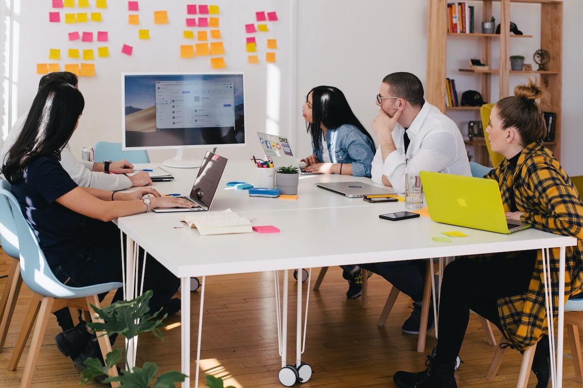 A group having a meeting