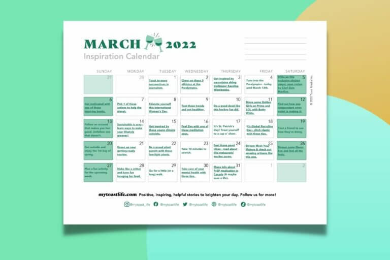 Image of March Inspiration Calendar - PDF version to print free