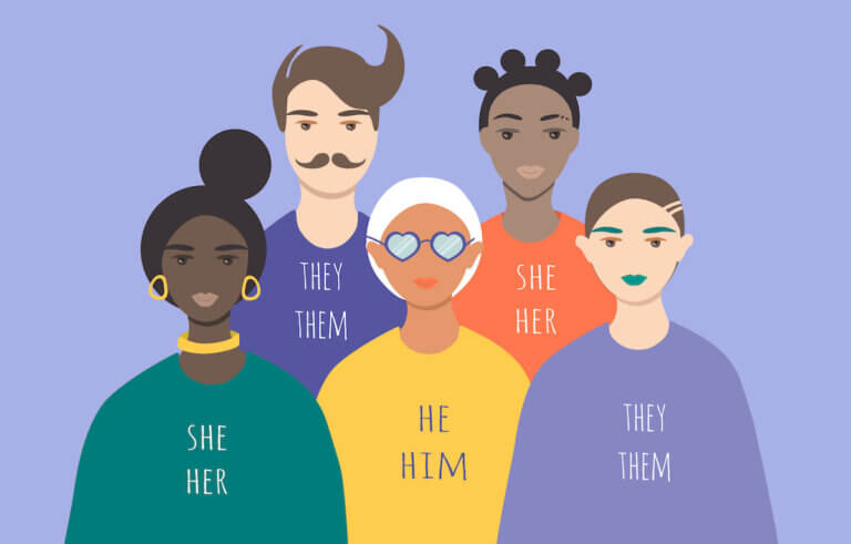 Illustration of a group of diverse people