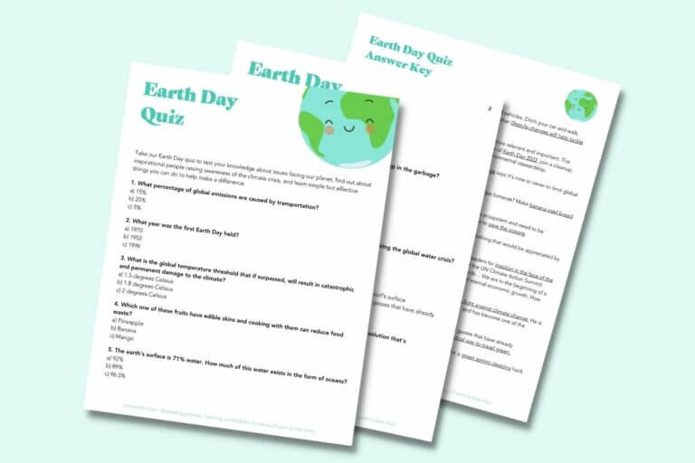 Illustration of earth day quizzes