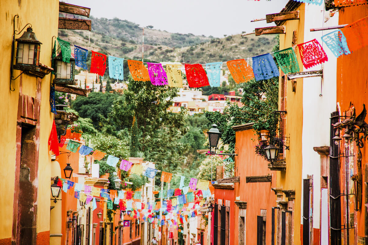 Traditional mexican paper for decoration in streets in Mexico.