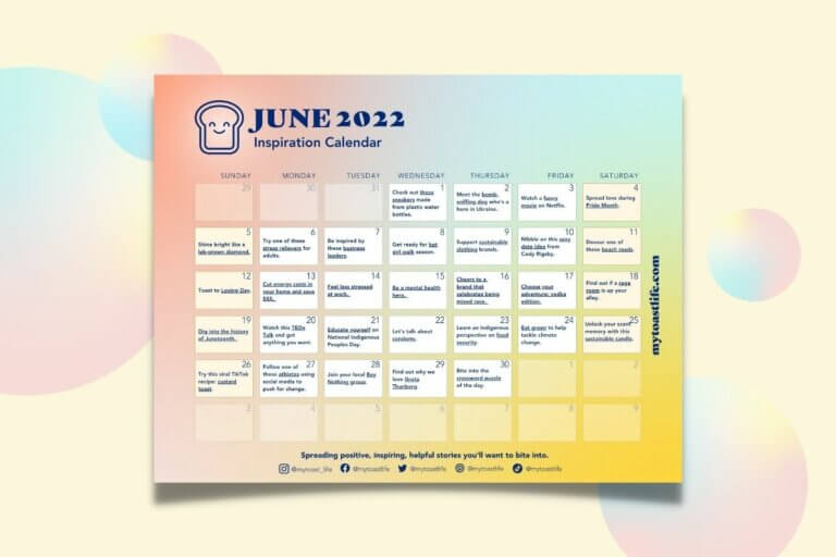 Image of June 2022 Inspiration Calendar with a colorful gradient background