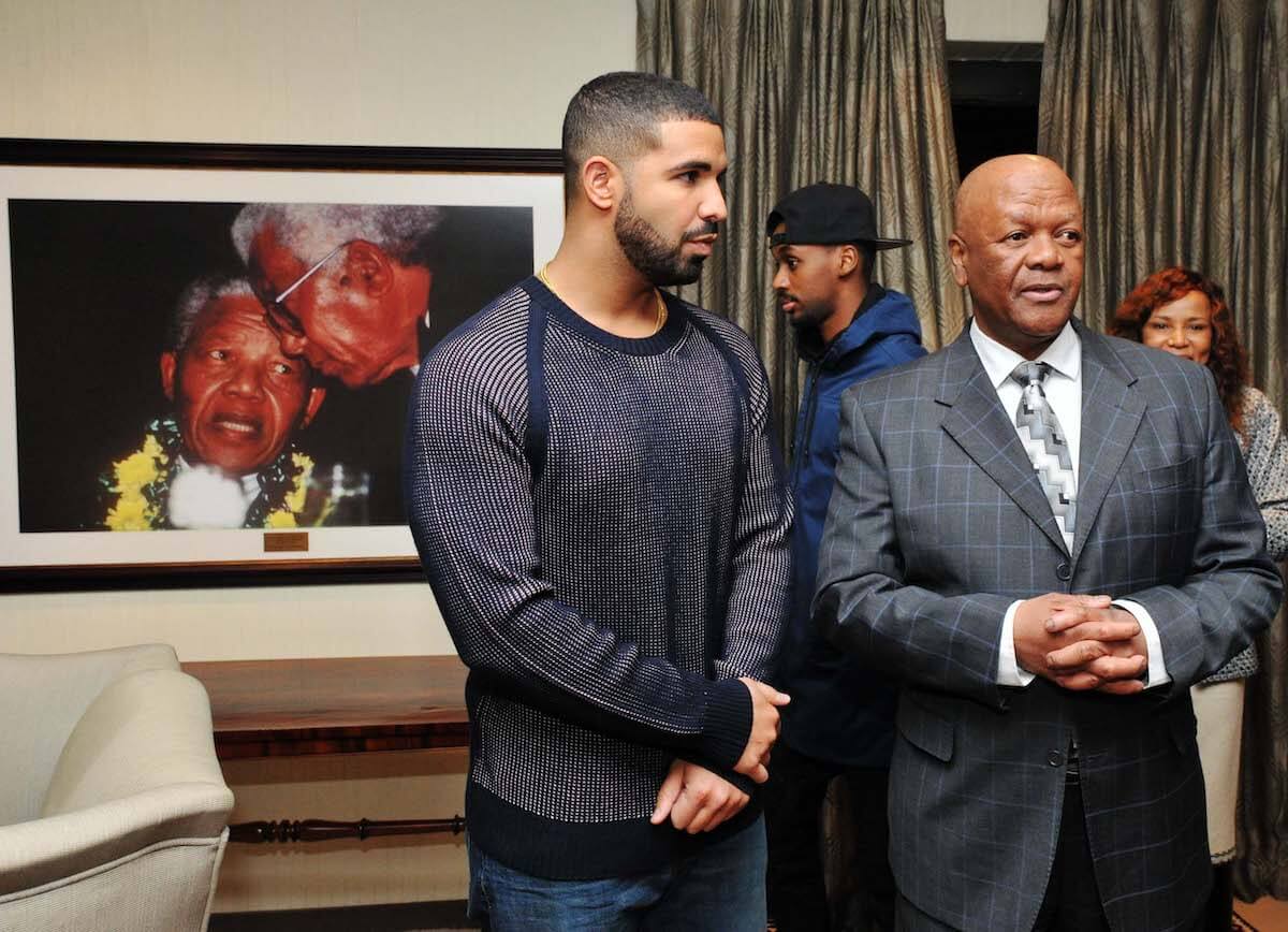 Deputy Minister in the Presidency Buti Manamela and Minister in the Presidency Jeff Radebe host  Hip-hop  artist Drake at Nelson Mandela Centre of Memory in Houghton as part of the Youth Month Activities.