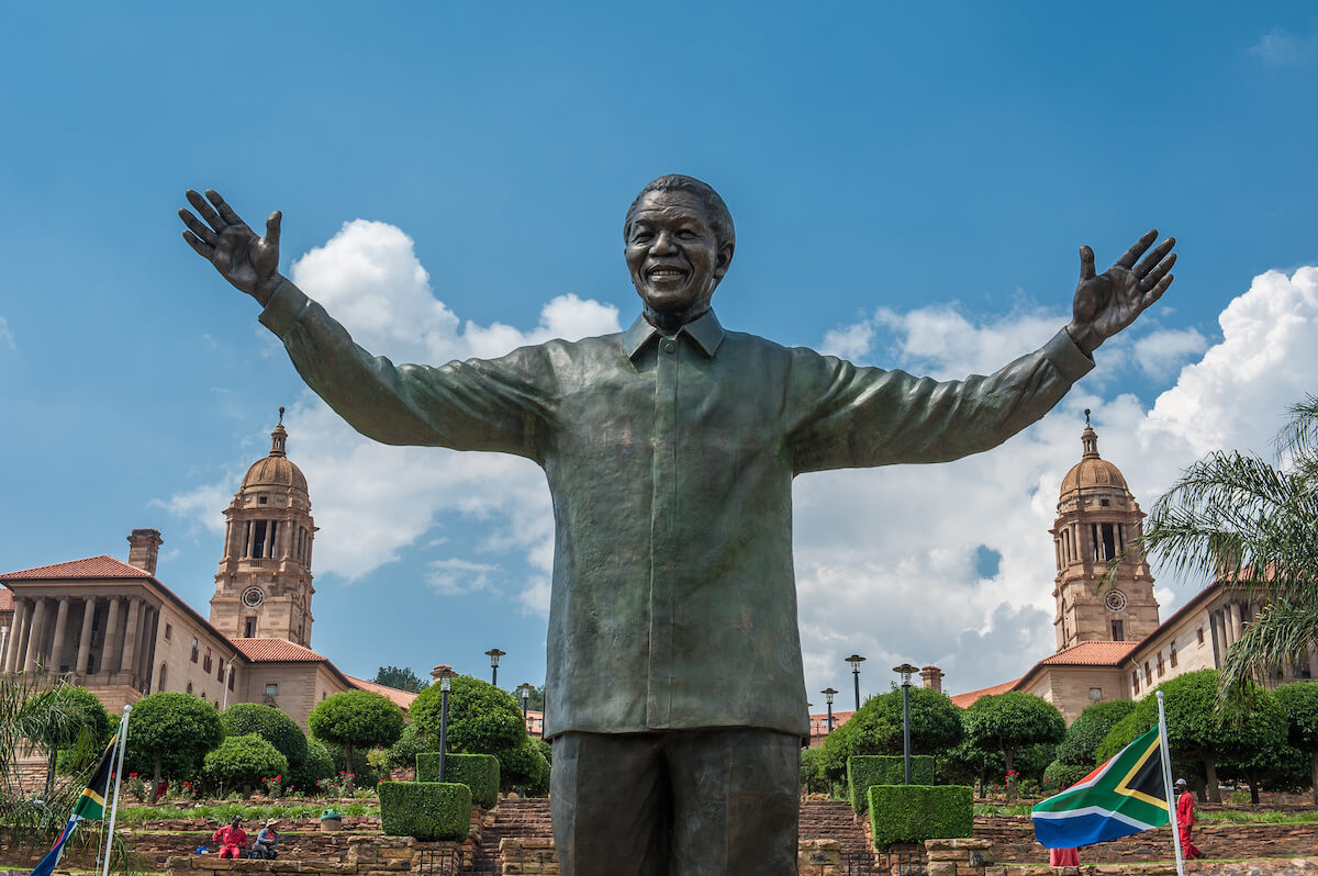 Statue of Nelson Mandela in Pretoria, South Africa.