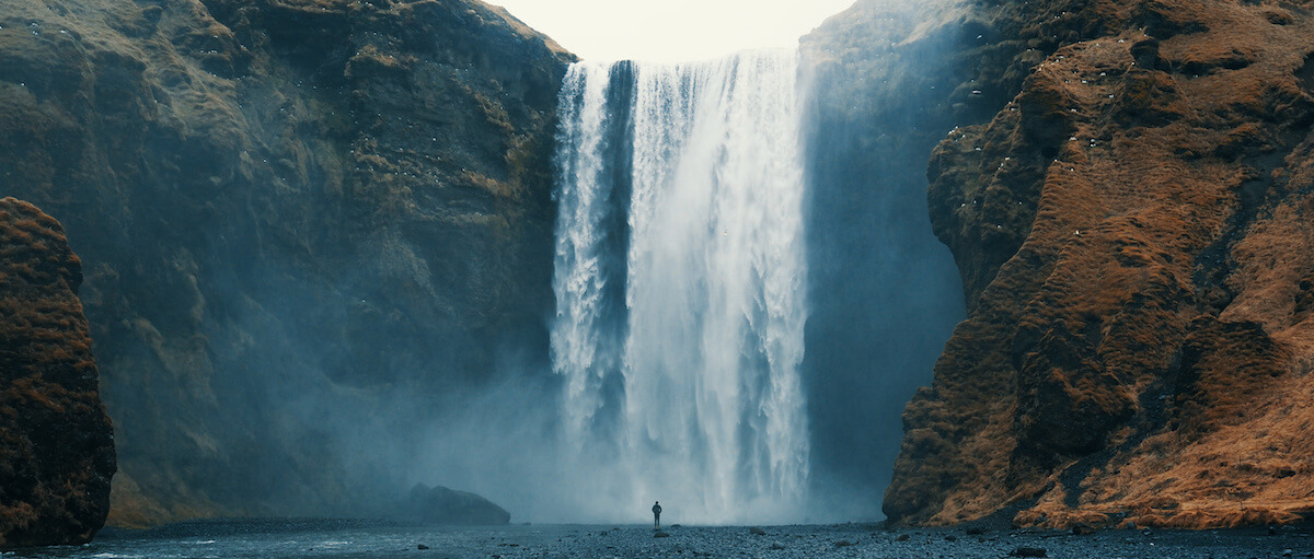 A beautiful waterfall in Iceland