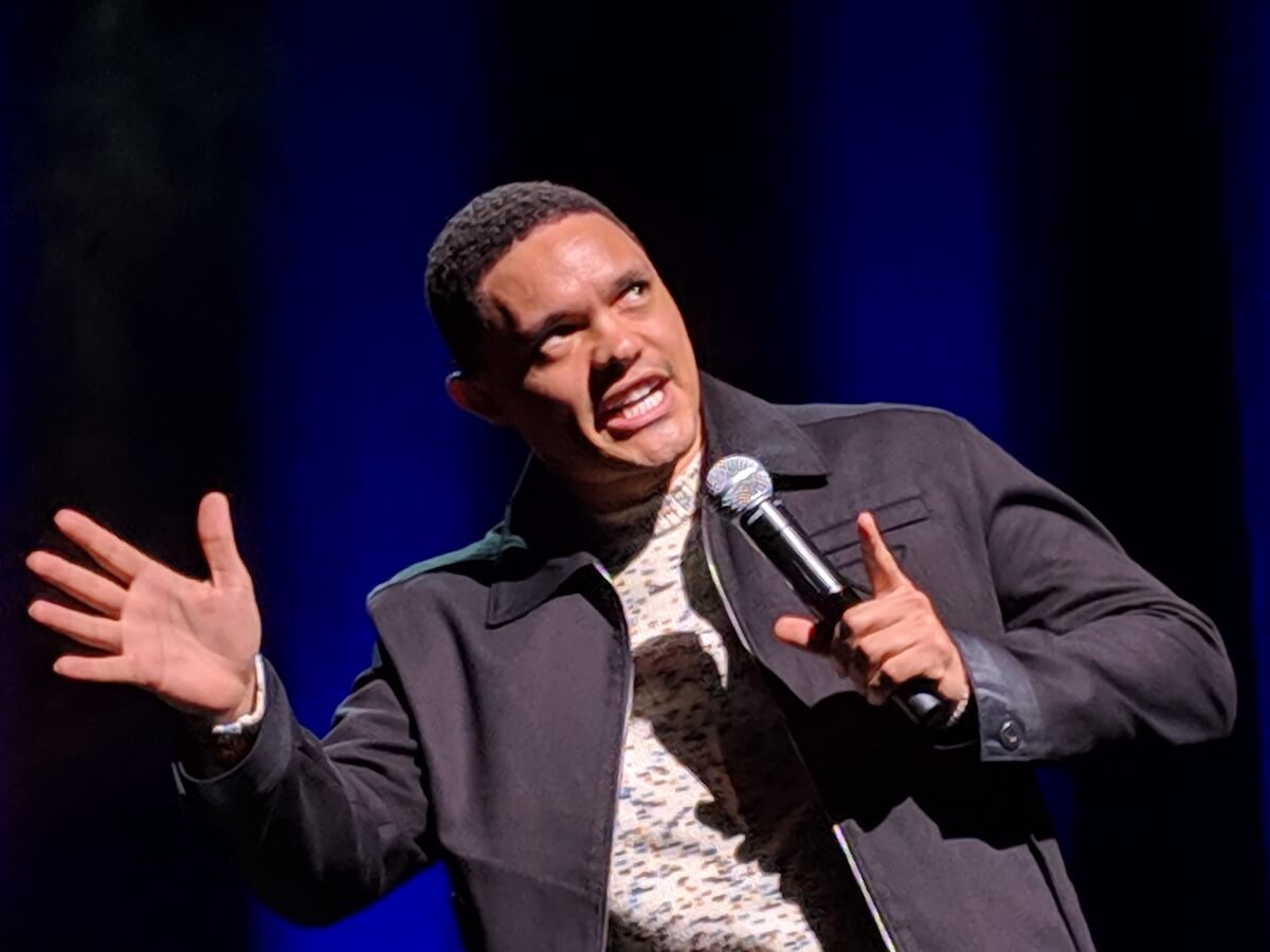 Trevor Noah doing standup comedy