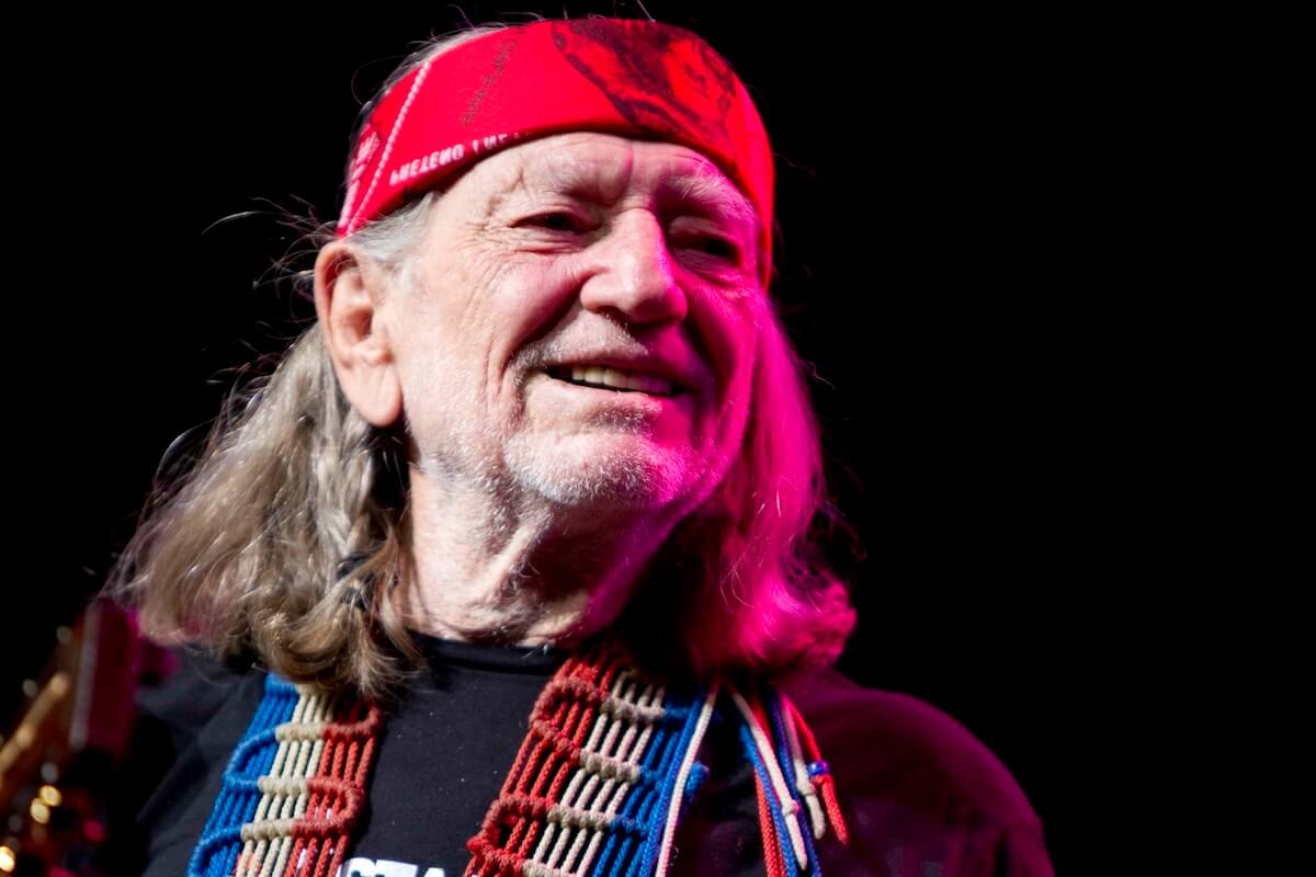 Willie Nelson with black background