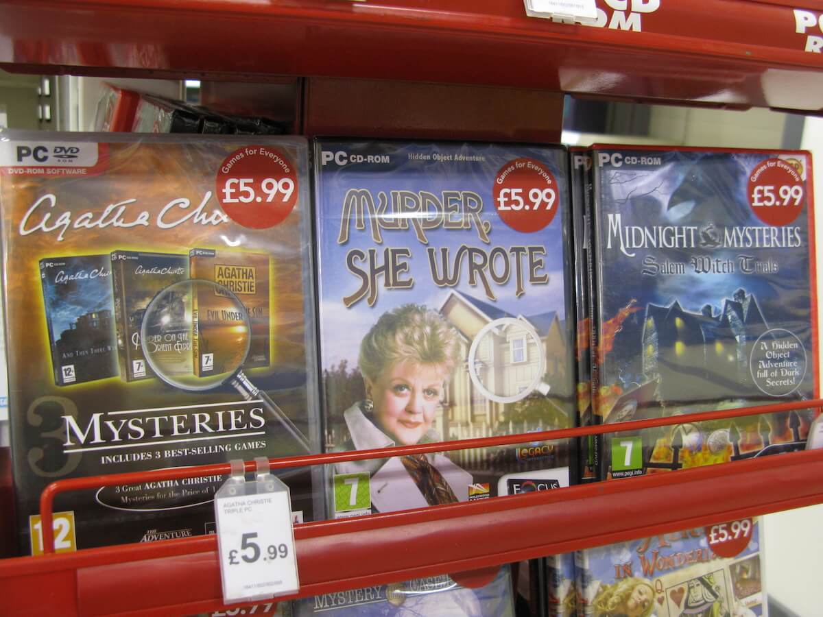 DVD rack showing Murder She Wrote 