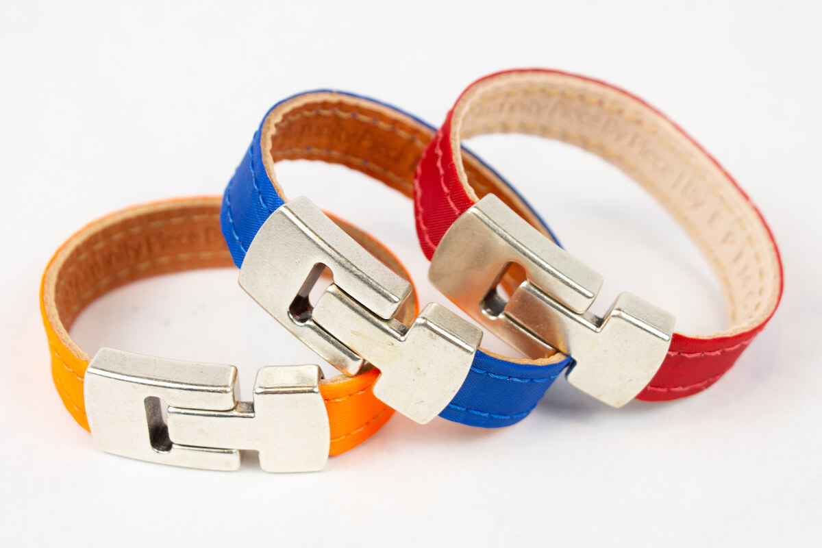 Coloured bracelets by Epimonia company.