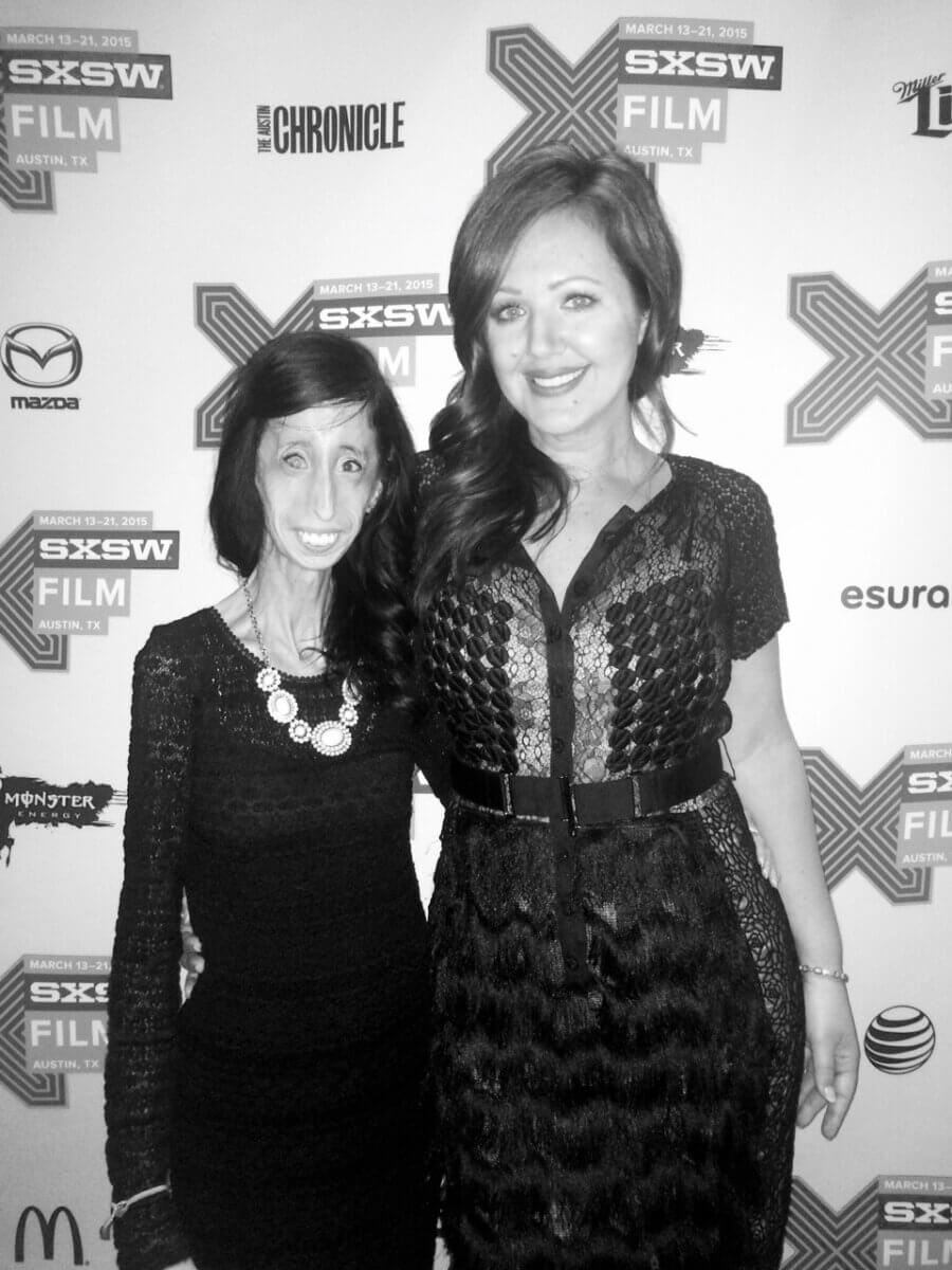 Lizzie Velasquez (left) pictured with filmmaker Sara Hirsh Bordo.