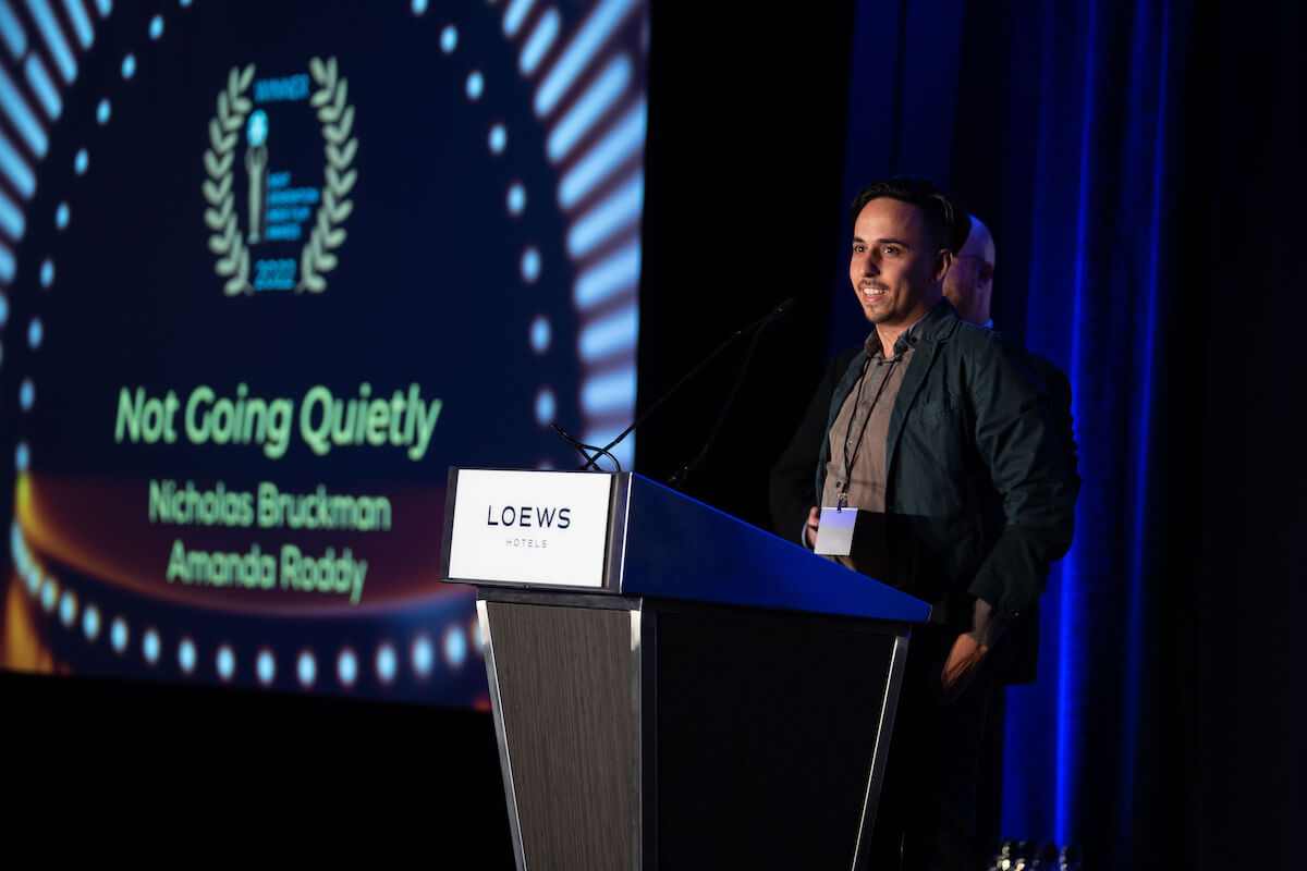 Nicholas Bruckman, the director of Not Going Quietly, pictured at the Next Generation Indie Film Awards.