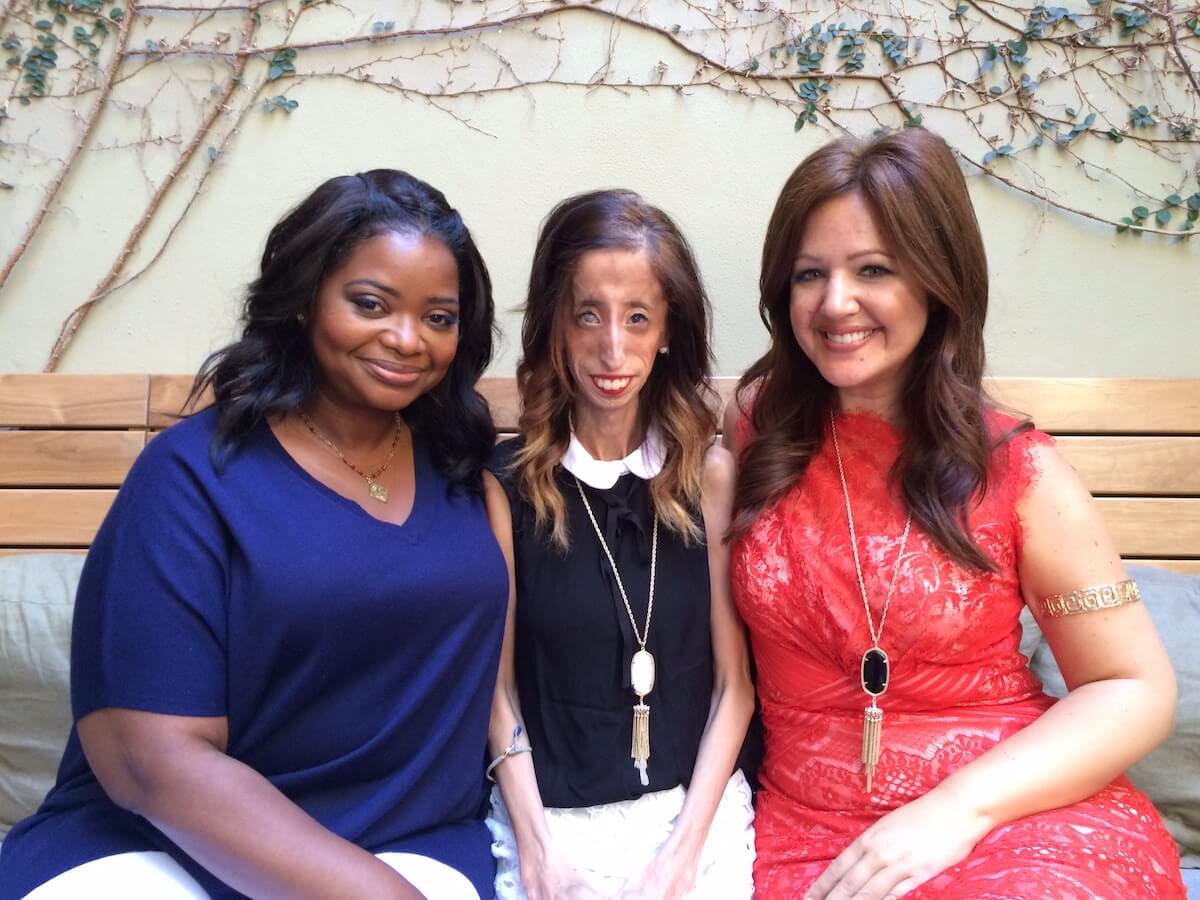 Actress Octavia Spencer (left), Lizzie Velasquez (Center) and filmmaker Sara Hirsh Bordo.