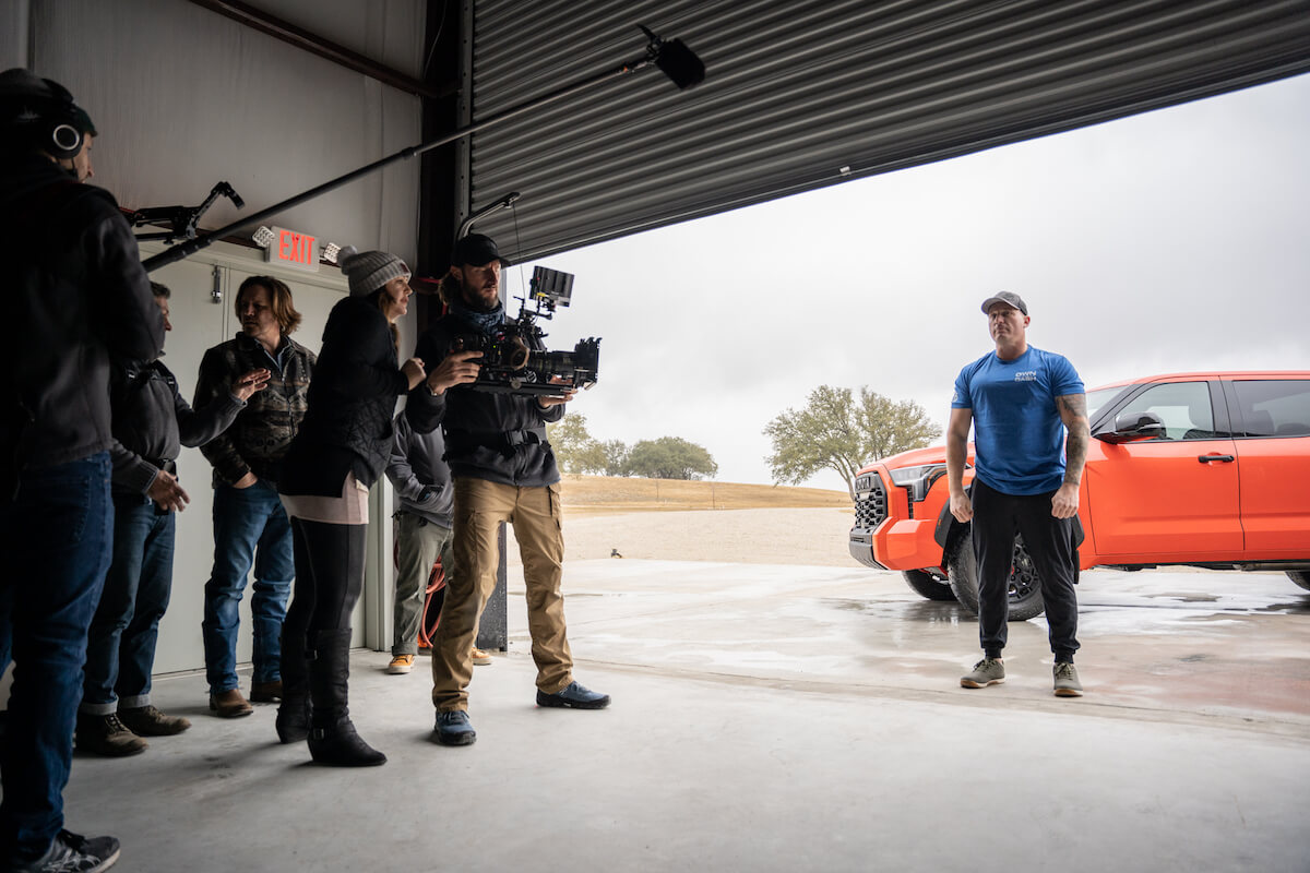 Sara Hirsh Bordo, the founder of Women Rising production company, working on set