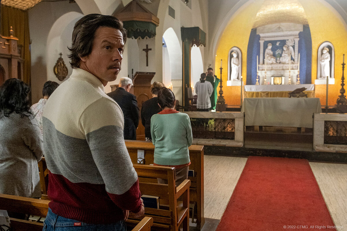 Mark Wahlberg in a scene from the movie Father Stu.